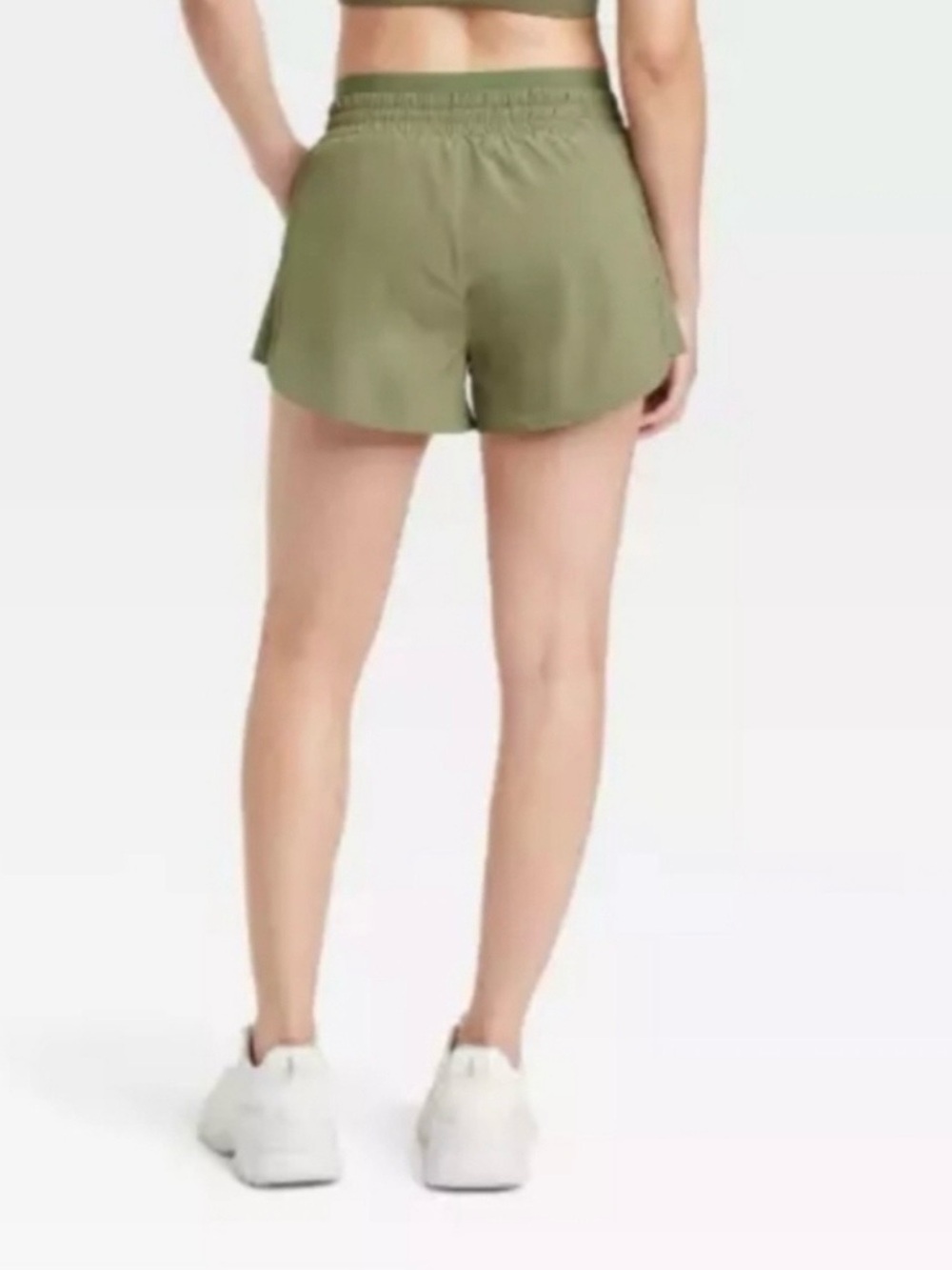 JoyLab High-Rise Pleated Olive Green Women's Athletic Shorts Drawstring Waist Sm - Picture 3 of 9